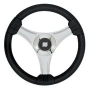 Uflex - Tavolara - 13.8" Black Polyurethane Steering Wheel w/Silver Spokes  X62 Hub