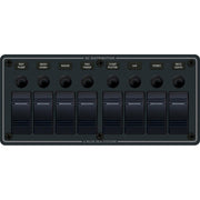 Blue Sea 8371 Water Resistant Panel - 8 Position - Black - Horizontal Mount