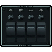 Blue Sea 8372 Water Resistant 4 Position - Black - Horizontal Mount Panel
