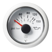 Veratron 52mm (2-1/16") ViewLine Engine Oil Temperature Pressure Gauge - 150 PSI - White Dial  Bezel